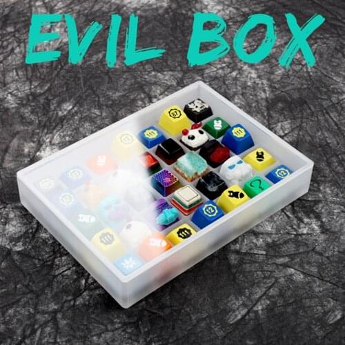 Evil Keycaps Storage Box For XDA DSA NP JDA GMK DCS OEM SA Cherry Profile Keycaps Matte Acrylic 35 Compartment Keycaps Box