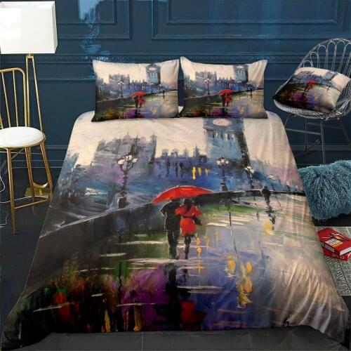A walk around London Quilt Cover Pillowcase 3Piece Comforter Bedding Set With Pillow Case Single Double Duvet Cover Home Decora