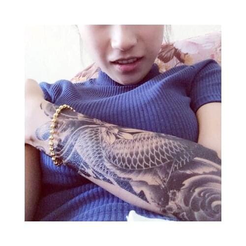 Beauty Waterproof Arm Sticker Fake Arm Sleeve Body Shoulder Tattoos 2Pcs Men Women Fish Temporary Tattoo Sexy Oriental Carp
