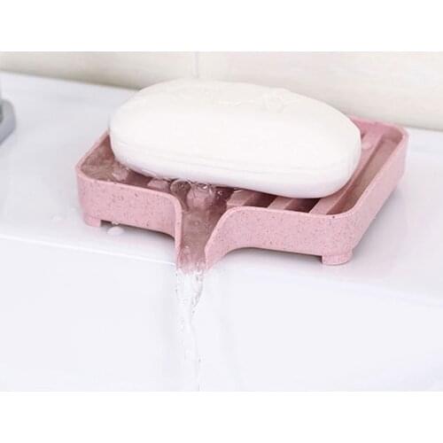 Square Soap Box Drain Soap Holder Box Bathroom Shower Soap Holder Dish Storage Plate Tray Bathroom Supplies Bathroom Gadgets