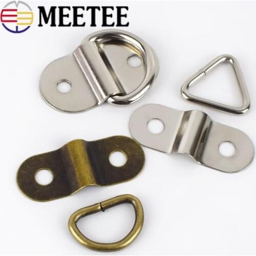 Meetee 4/10pcs Metal D Ring Buckle U Clips Arch Bridge for Handbag Bags Luggage Hanger Leather DIY Hardware Crafts Accessory