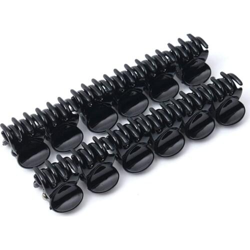 12Pcs/sets Fashion Simple Black Crab Hair Claws Women Girls New Plastic Mini Hairpins Hair Clips Clamp Hair Accessories For Gift