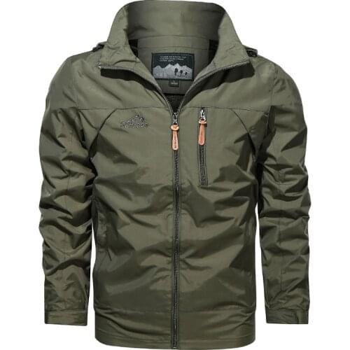 Male Clothing Autumn Jackets Plus Size 5Xl Mens Military Jackets Waterproof Windbreaker Hooded Wind Breaker Casual Outdoor Coat