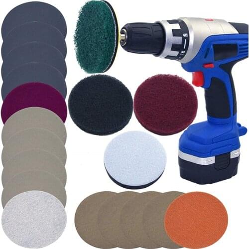 DIY Car Lights Kit Polishing Restoration Car Headlights Repair Set P240 Mop Sanding Discs Pad M16 Drill Adapter No Drill