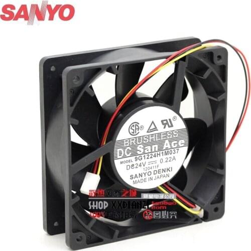 Original For Sanyo 9G1224H1M037 24V 0.22A 12CM 12038 inverter fan server fans