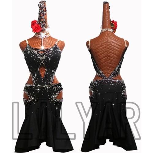 New Latin Dance Dress Competition Dress Costumes Skirt Performing Dress Adult Customize Children Red Matador Skirt Split Skirtes