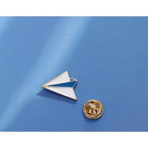 Cartoon Blue White Aircraft Pins Brooches for Women Backpack Collar Alloy Simple Badges Cowboy Clothes Decoration Accessories