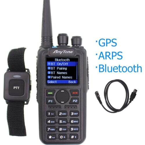 Anytone AT-D878UV Plus DMR Radio VHF 136-174MHz UHF 400-470MHz GPS APRS Bluetooth Walkie Talkie Ham Radio Station with a Cable