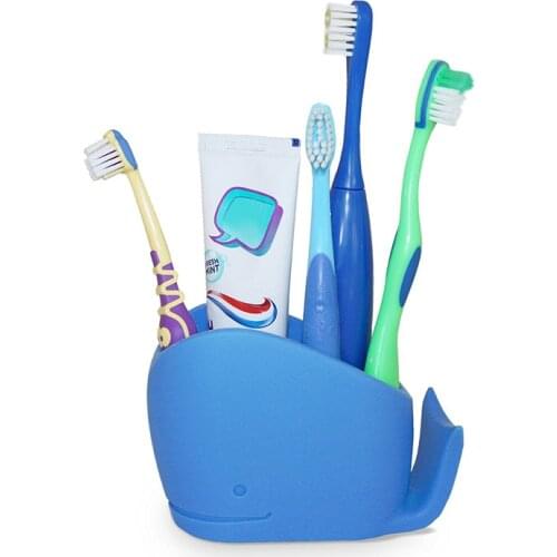 Silicone Cartoon Cute Big Whale Toothbrush Holder Cup Toothpaste Bathroom Tumbler Cute Whale Pen Holder