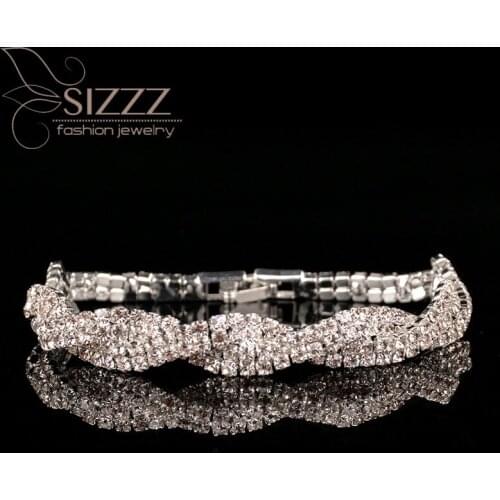 SIZZZ 2019 New Cross-border hot saleish South African rhinestone Anniversary celebration bracelet&bangles for women