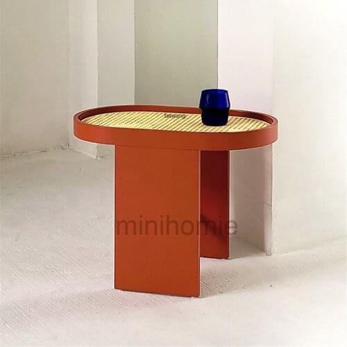 Nordic Coffee Table Creative Side Table Rattan Woven Living Room for Bedroom Sofa Corner Solid Wood Simple Bedside Tables mc