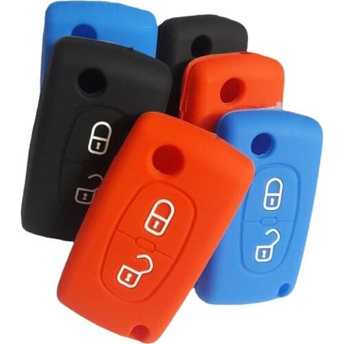 Flip Fob folding Remote Silicon Key Case For Peugeot 306 407 807 Partner Citroen C2 C3 C4 C6 Berlingo Remote fob Case 2 Button