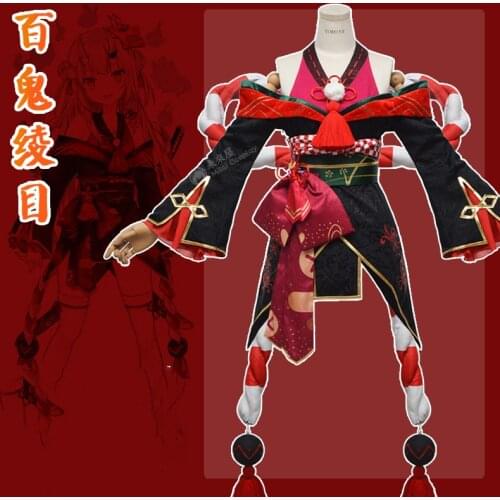 Anime VTuber Hololive Nakiri Ayame Kimono Uniform Dress Cute Suit Full Set Cosplay Costume Women Halloween Free Shipping 2021