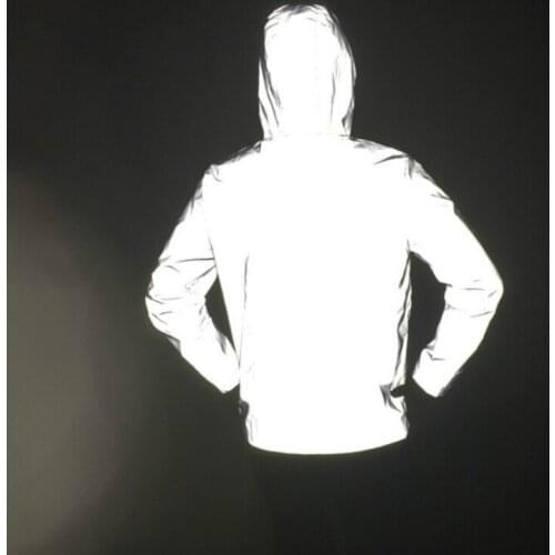 Autumn Spring Thin Windbreaker Reflective Jacket Men Hip Hop Clothes Hooded Jackets Coat Waterproof Zipper Men Coats Outwear