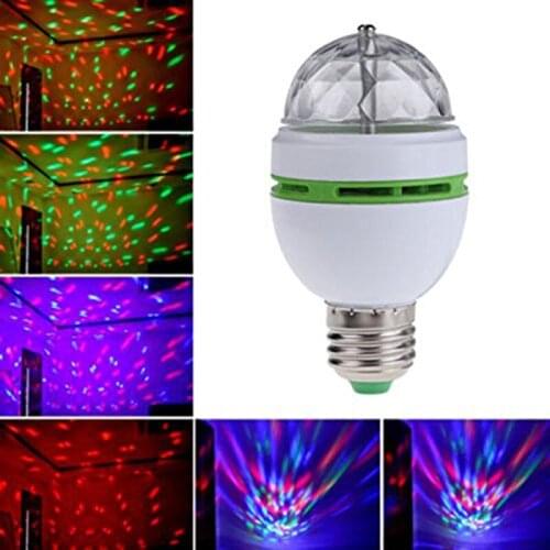 Rotating Stage Light RGB Crystal LED Ball Lamps E27 LED Lamp Base Holder Strobe DJ Light Night Lights For Holiday Bar Home Decor