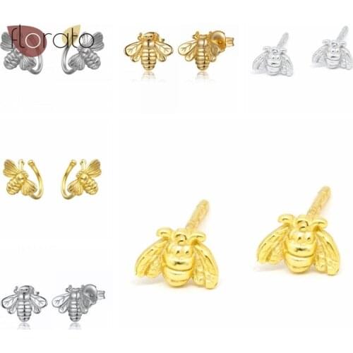 925 Sterling Silver Ear Needle Simple Fashion Exquisite Stud Earrings Cute Little Bee For Women Dating Jewelry Birthday Gifts