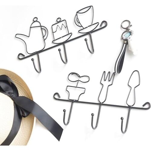 Ynaayu 1pc Teapot Hook Simple Coat Cap Hanger Living Room Bedroom Hooks Wall Rack 2pcs Nail As Gift