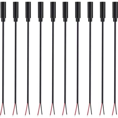 10 Pcs Replacement 3.5mm Female Jack to Bare Wire Open End TS 2 Pole Mono 1/8inch 3.5mm Jack Plug Connector Audio Cable
