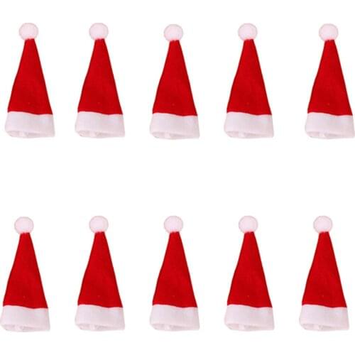 100 PCS Mini Santa Claus Hats Lollipop Topper Cover DIY Christmas Decoration New Year Festival Party Ornament Wholesale XB
