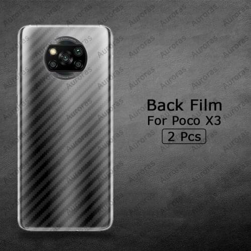2 Pcs for Xiaomi Poco X3 Pro Carbon Fiber Back Film Transparent Film for Poco F3 Invisible Protection Film Sticker