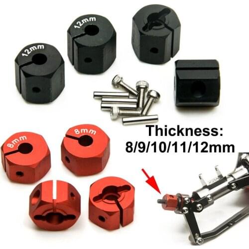4Pcs 8/9/10/11/12mm Alloy For RC Rock Crawler RC Car Parts Thickness Replacement DIY Hex Wheel Hubs #C