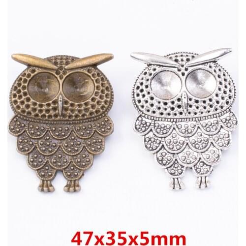 4 pieces of retro metal zinc alloy owl pendant for DIY handmade jewelry necklace making 7758
