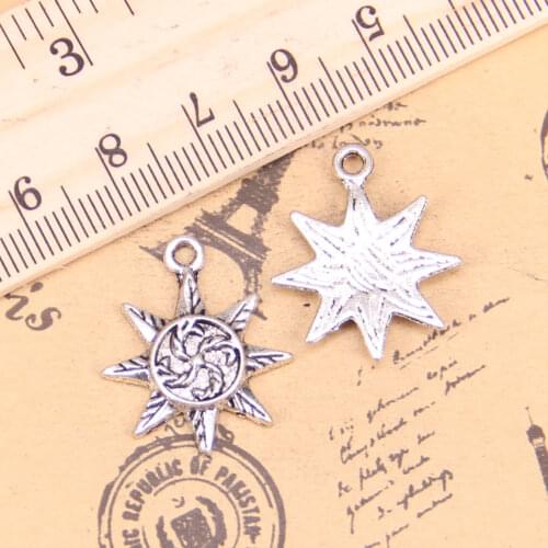 12pcs Charms sun 23x18mm Antique Pendants,Vintage Tibetan Silver Jewelry,DIY for bracelet necklace