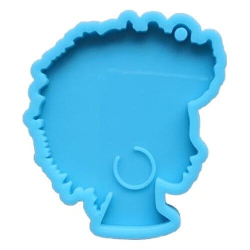 Afro Female Coaster Epoxy Resin Mold Beauty Explode Head Rolling Tray Silicone Mould DIY Crafts Jewelry Decor Tool T84A