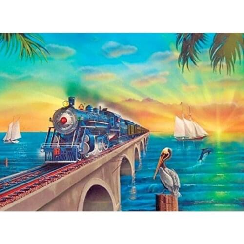ARMYQZ 5D Diy Diamond Painting Train Landscape Picture Full Diamond Round Square Diamond Diamond Cross Stitch Kit Diamond Embroi