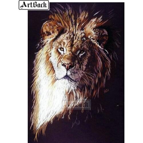 ARTBACK New 5d diy diamond painting lion icon mosaic full square drill diamond embroidery set rhinestone decoration gift