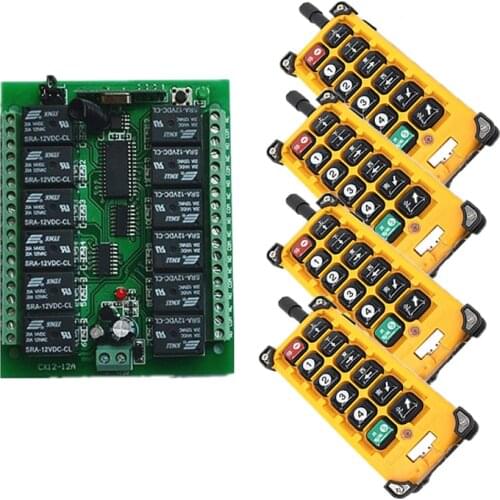 DC12V 24V 12CH Channels 12CH RF Wireless Remote Control Switch Remote Control System receiver transmitter 12CH Relay 315/433 MHz