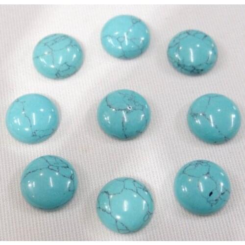 Wholesale 50pcs/lot fashion hot selling 16mm natural stone round cabochon Turquoises beads forJewelry making ring accessories