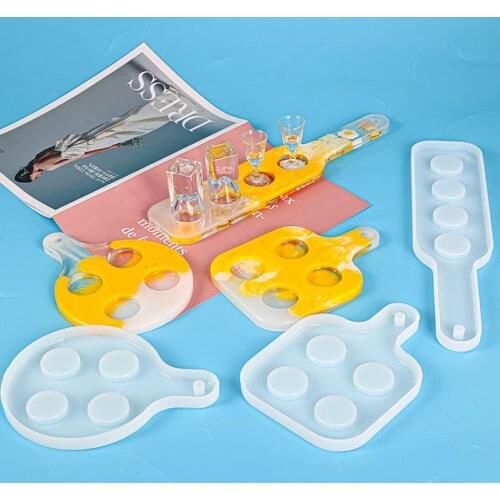 DIY Wine Glass Cup Tray Coaster Silicone Mold Handmade Crystal Epoxy Resin Mold Cup Tray Pad Cup Storage Home Table Decoration