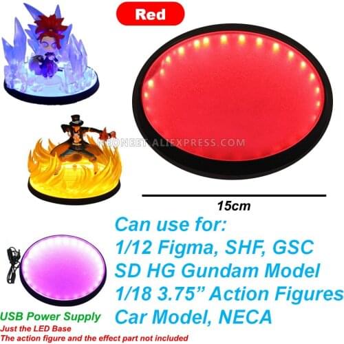 For Tamashii Effect Figma HG RG SD Gundam Model SHF GSC 3.75 1/18 Action Figure LED Light Display Stand Holder Base Red Light