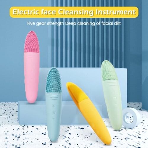 Electric Face Cleansing Brush Silicone Cleansing Instrument Wireless Skin Care Deep Washing Massage Brush Ultrasonic Pore Cleane