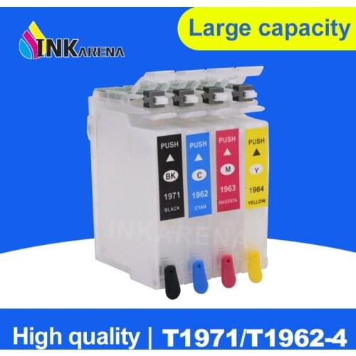 INKARENA T1971 XL Refillable Ink Cartridges For Epson T1961 T1951 XL EXPRESSION XP 101 201 211 401 204 104 214 411 WF-2532 chips