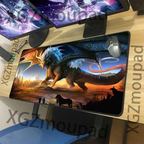 XGZ Animal Madness Dragon Horse Custom Large Mouse Pad Precision Black Lock Edge Office Computer Desk Mat Rubber Stripe Non-slip