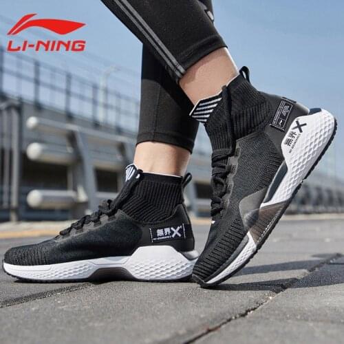 Li-Ning Men NO BOUNDARY X Training Shoes Cushion Mono Yarn Breathable High-Cut LiNing CLOUD Sport Shoes Sneakers AFJP003 SJFM19