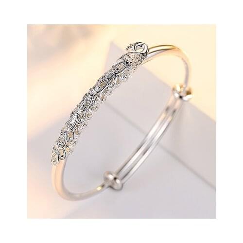 Hot new 925 Sterling Silver Noble Phoenix bangles for Women charm Bracelets adjustable Jewelry Fashion Party Holiday gifts Girl