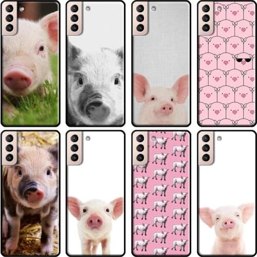 Cute Cartoon Pig Soft Case For Samsung Galaxy S21 Ultra Note 20 Note 10 S8 S9 S10 Plus S20 FE Phone Cover