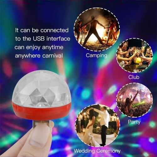 USB Mini LED RGB Disco Stage Light Night party Home Portable Phone Ball Lamp Party Club DJ KTV Decors Magic Stage Light