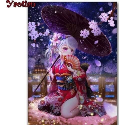 Cartoon Anime Girl DIY Diamond Embroidery Full Display Diamond Painting Cross Stitch Handicraft Picture Of Rhinestone Home Decor