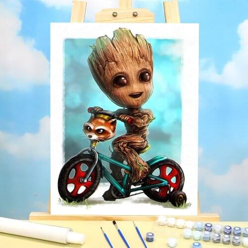 Groot DIY Paint By Numbers Package Oil Paints 50*70 Paiting By Numbers Home Decoration For Kids For Drawing Wholesale