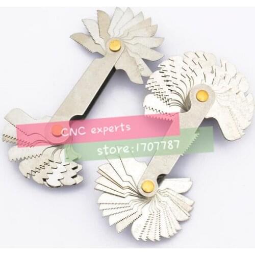 NEW 2pcs Metric Pitch 60 and 55 Degree Screw Thread Gage Gauge Teeth Measuring Tools