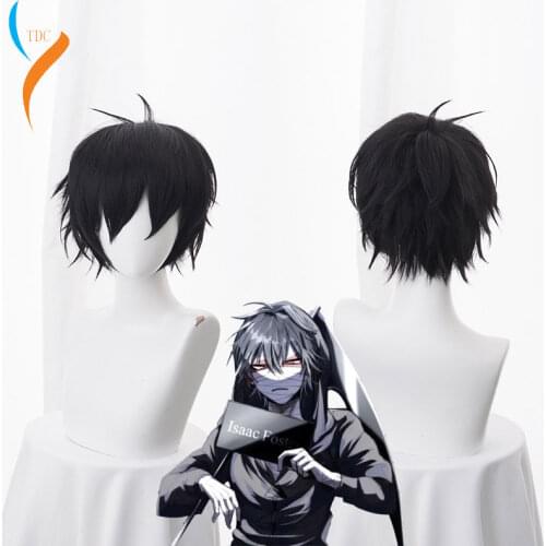 2019 Zack Wigs Anime Angels of Death Cosplay Wig Synthetic 30cm Black Men Hair Zack Isaac Foster Angels of Death Cosplay Hair