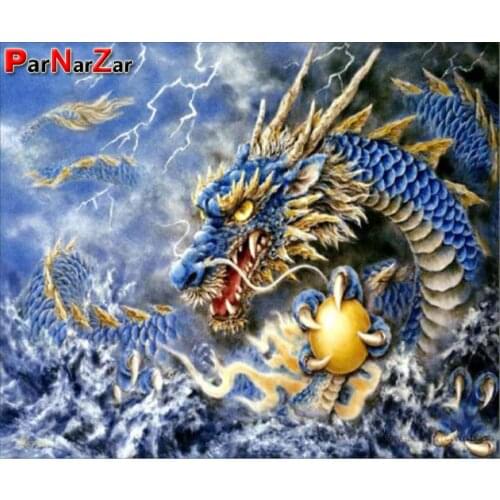 ParNarZar Diamond Painting Dragon Full Drill Handmade 5D DIY Mosaic Diamond Embroidery Kits Decoration Adult Home Decorations