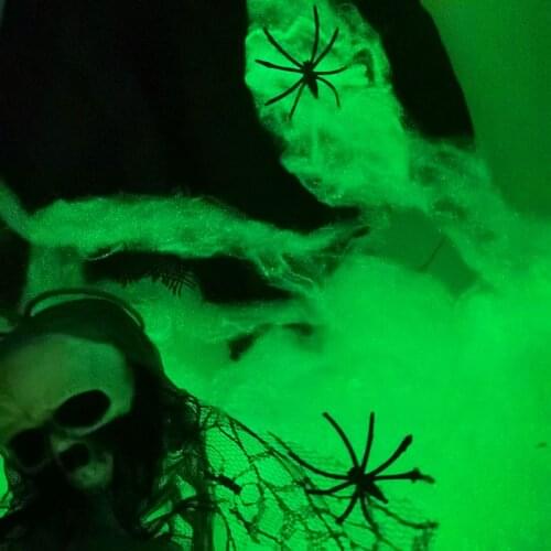 Halloween Spider Web Glowing in the Dark Web White Luminous Cobweb Halloween Party Prop Room Haunted house Decoration Supplies