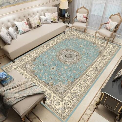 Persian Small Floral Living Room Carpet Turkish Style Carpet European-Style Household Carpet, Dirt-Resistant And Washable