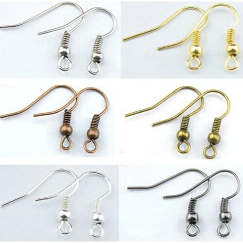 Hot Sale 200pcs/lot Jewelry Diy Finding 18mm Nickel/Silver/Gold/Bronze/Brone/Gunmetal Earring Hook Claps Wire Earwire