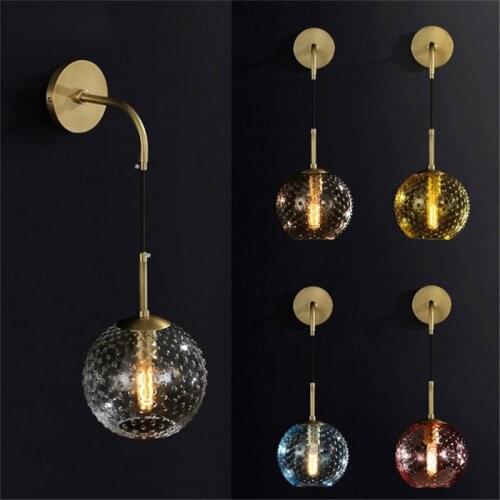 Luxury Wave Point Colored Glass Wall Lamp Living room Bedroom Rousseau Wall Sconce Industrial Loft Bedside Wall Light Fixtures